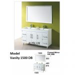 1500 Double Bowl Square Vanity With Square Handles And Legs