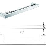 Rosa Double Towel Rail 610  mm