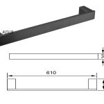 600 Single Towel rail