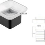 Rosa Glass Soap Dish Matt Black
