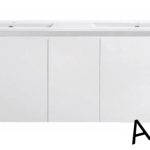 1500 Double Bowl PVC Finger pull Wall Hung Vanity