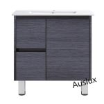 750 Dark Woodgrain Vanity Left Drawers With Legs