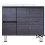 900 Dark Woodgrain Vanity Left Drawers With Legs