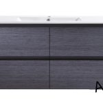 1200 Dark Woodgrain Wall Hung Vanity