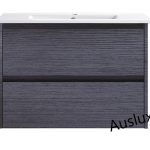 750 Dark Woodgrain Wall Hung Vanity