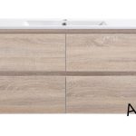 1200 Light Woodgrain Wall Hung Vanity