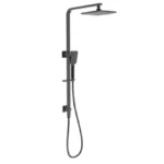 Eden Square Multi Function Shower Set Two Hoses Matt Black