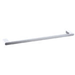 Cora Round Cornered Rectangle Single Towel Rail 600 mm White & Chrome