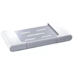 Cora Round Cornered Rectangle Soap Shelf White & Chrome