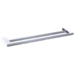 Cora Round Cornered Rectangle Double Towel Rail 800 mm White & Chrome