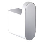 Cora Round Cornered Rectangle Robe Hook White & Chrome