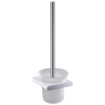 Cora Round Cornered Rectangle Toilet Brush Holder White & Chrome