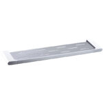 Cora Round Cornered Rectangle Cosmetic Shelf White & Chrome
