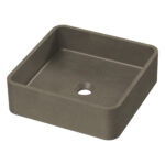 Zale Concrete Square Basin Grey 360 x 360 x 120
