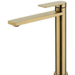 Ruki High Rise Basin Mixer Brushed Gold