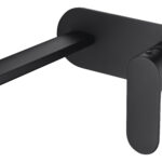 Cora Ellipse Handle Wall Basin Mixer Matt Black