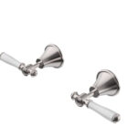 Clasico Heritage Federation Vintage Wall Top Assemblies Ceramic Handle Brushed Nickel