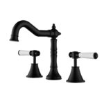 Clasico Heritage Federation Vintage Basin Set Ceramic Handle Matt Black