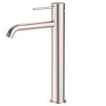 Otus Slimline SS Highrise Basin Mixer Curved Spout Stainless Steel