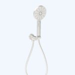 Cora Round Hand Shower On Wall Outlet Bracket Brushed Nickel