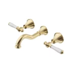 Clasico Heritage Federation Bath Set Ceramic Handle Brushed Gold