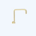 Round Rectangle Curved Shower Arm Brushed Gold