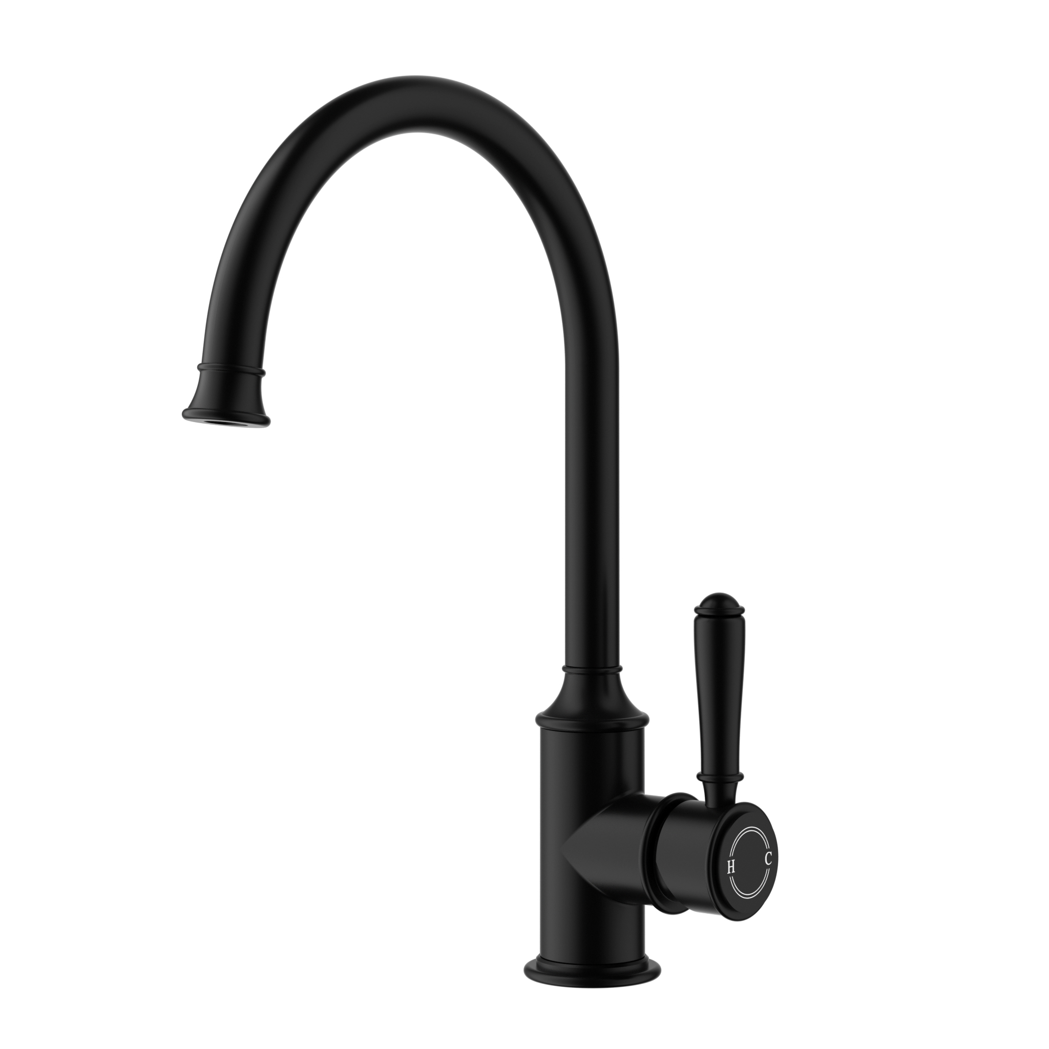 Buy Clasico Heritage Federation Gooseneck Sink Mixer Matt Black Online