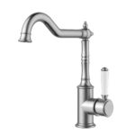 Clasico Heritage Federation Sink Mixer Ceramic Handle Brushed Nickel