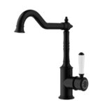 Clasico Heritage Federation Sink Mixer Ceramic Handle Matt Black