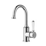 Clasico Heritage Federation Gooseneck Basin Mixer Ceramic Handle