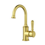 Clasico Heritage Federation Gooseneck Basin Mixer Brushed Gold