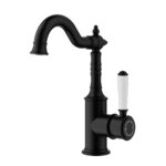 Clasico Heritage Federation Basin Mixer Ceramic Handle Matt Black