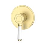 Clasico Heritage Federation Wall Mixer Trim Kits Ceramic Handle Brushed Gold
