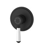 Clasico Heritage Federation Wall Mixer Trim Kits Ceramic Handle Matt Black