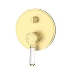 Clasico Heritage Federation Wall Diverter Mixer Trim Kits Ceramic Handle Brushed Gold