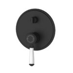 Clasico Heritage Federation Wall Diverter Mixer Trim Kit Ceramic Handle Matt Black