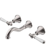 Clasico Heritage Federation Ceramic Handle Bath Set Brushed Nickel