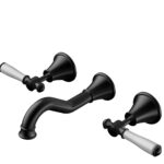 Clasico Heritage Federation Bath Set Ceramic Handle Matt Black