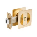 Satin Brass Square Cavity Suite Entrance Sliding Lock