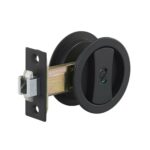 Matt Black Round Cavity Suite Privacy Sliding Lock