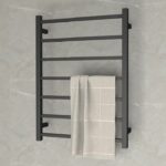 Matt Black 7 square Heated Towel Rail straight 800*600*110