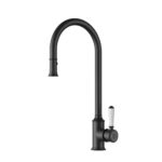 Ikon Clasico Pull Out Sink Mixer Matte Black Ceramic Handle