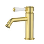 Ikon Clasico Basin Mixer Brushed Gold Ceramic Handle