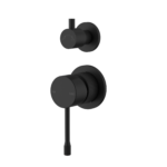 Matte Black Wall Mixer With Diverter On Separate Backplate