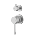 Brushed Nickel Wall Mixer With Diverter On Separate Backplate