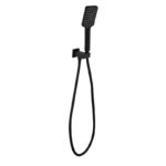 Matte Black Eden Square Hand Shower On Wall Outlet Bracket