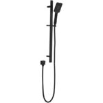 Matte Black Eden Square Sliding Shower Set