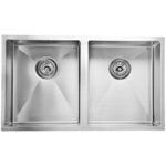 Square Double Under Mount Sink