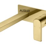 Brushed Gold Flores Wall Basin Mixer