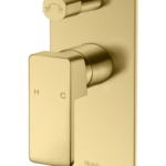 Brushed Gold Ceram Wall Mixer With Diverter